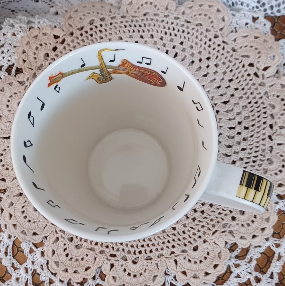 CARDEW DESIGN TGUY BONE CHINA ROCK & ROLL MUG W/PIANO KEY GRAPHIC HANDLE 2013 - Picture 7 of 10